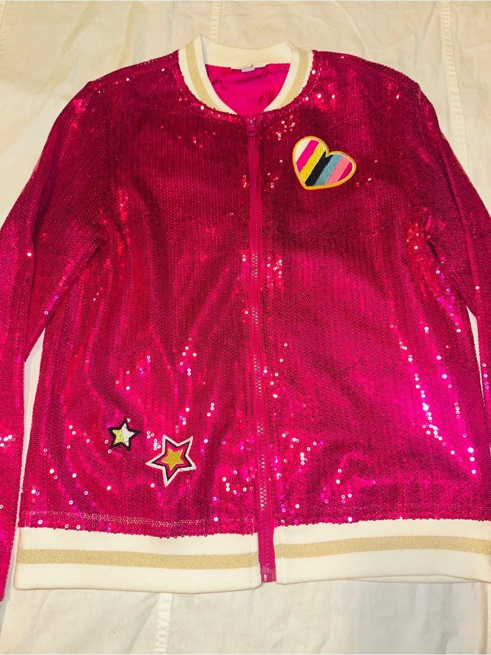 Colorful Planet Girls 14/16 Hot Pink Sequin Bomber Jacket
